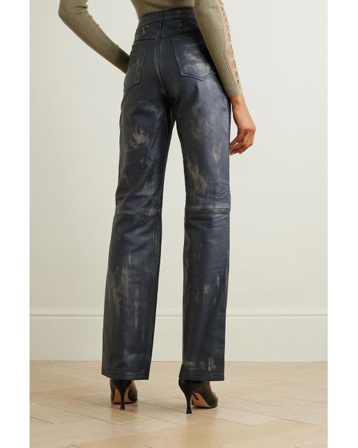Dodo Bar Or Blue Tati hose mit geradem bein aus leder in distressed-optik