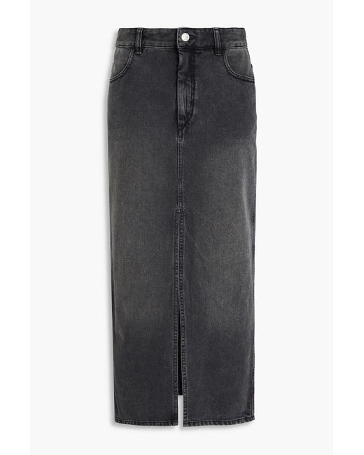 Isabel Marant Black Denim Midi Skirt