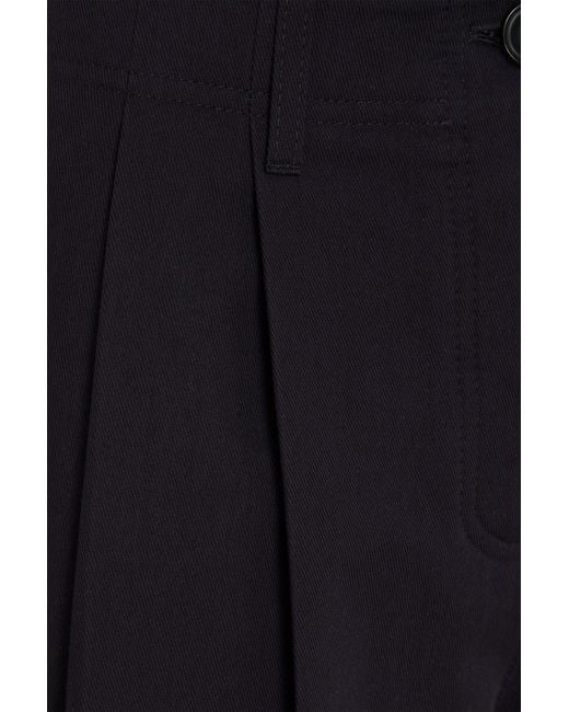Totême Blue Pleated Cotton-twill Straight-leg Pants