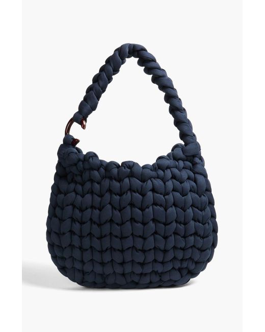 Chloé Blue Wooden C Woven Shoulder Bag