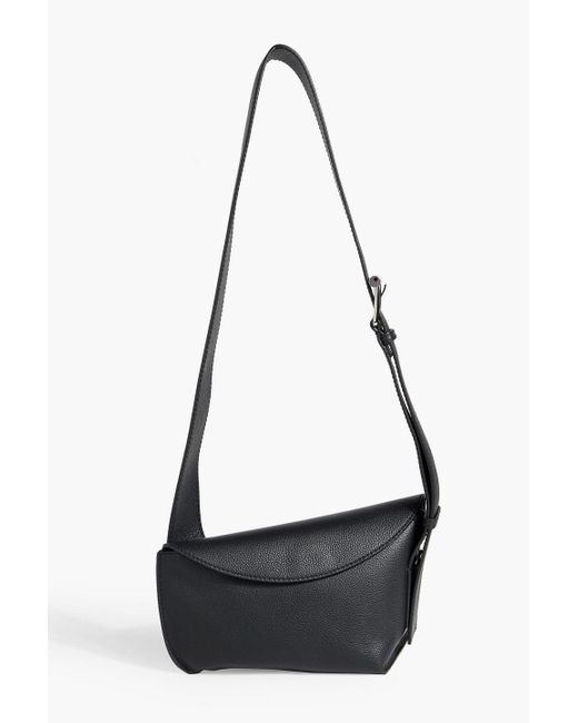 Alexander McQueen Black T-Bar Sling Pebbled-Leather Shoulder Bag