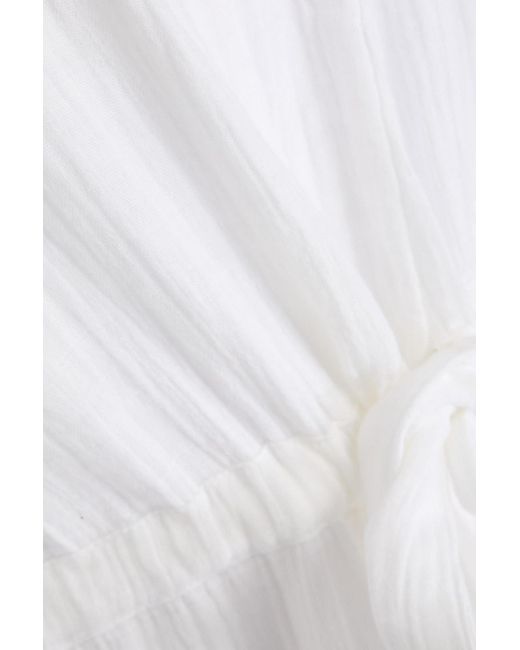 Melissa Odabash White Leah Cotton-gauze Kaftan