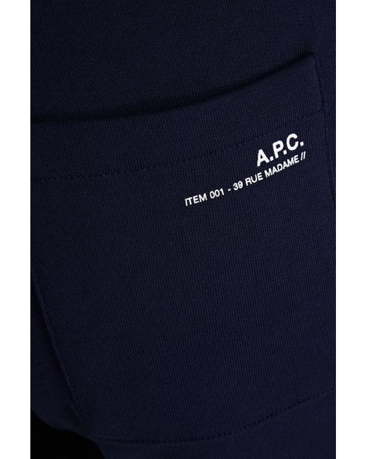 A.P.C. Sporthose aus baumwollfrottee mit tunnelzug in Blue für Herren