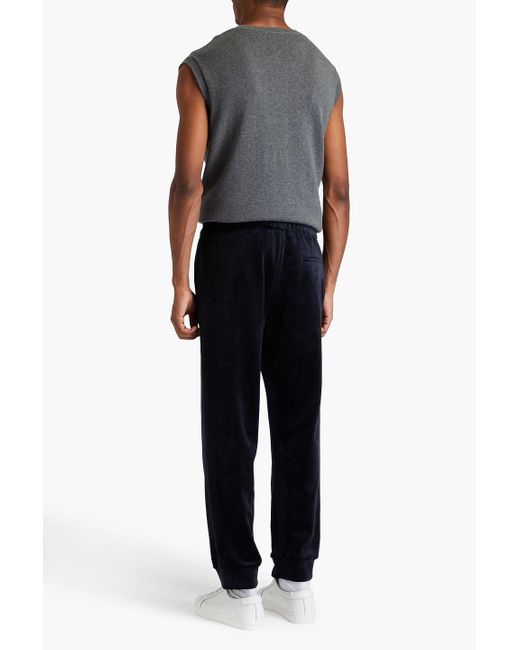 Emporio Armani Blue Velour Sweatpants for men