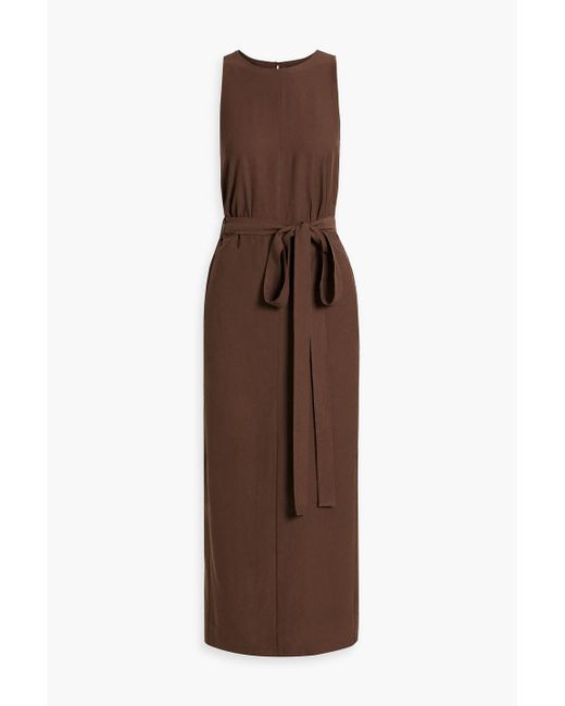 A.Emery Brown Uli Belted Twill Midi Dress