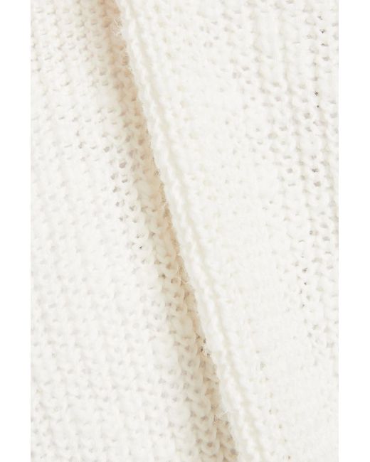 Samsøe & Samsøe White Ribbed Cotton And Linen-blend Vest