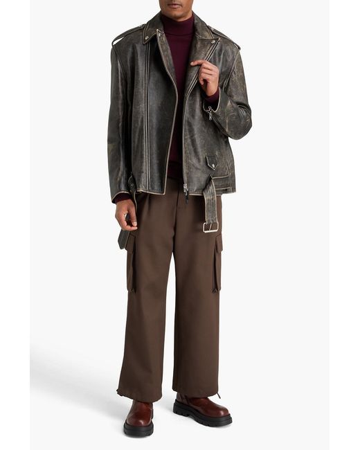 Marni Black Leather Biker Jacket for men