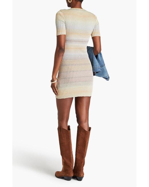 Missoni Natural Metallic Crochet-Knit Mini Dress