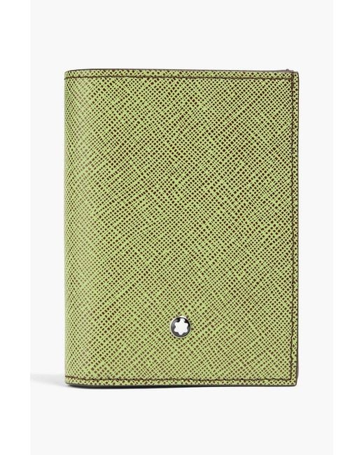 Montblanc Green Textured-leather Cardholder for men