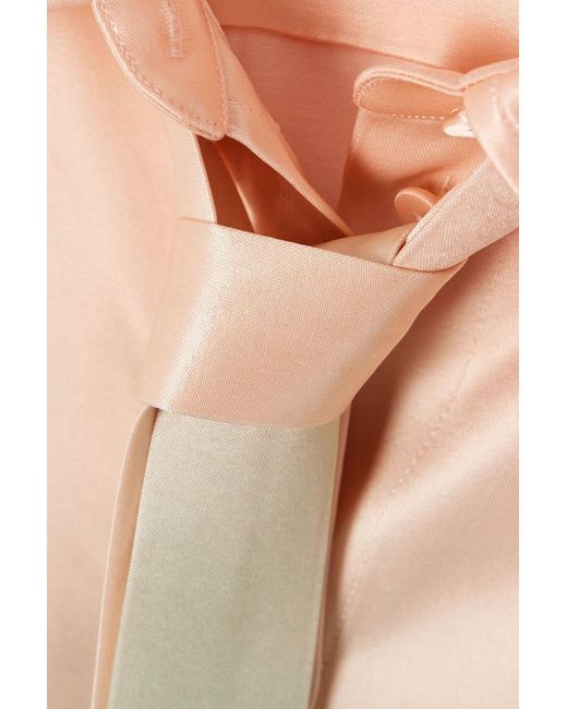 Jil Sander Green Oversized Tie-Detailed Dégradé Satin Shirt