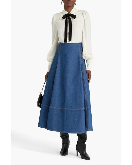 Zimmermann Blue Denim Midi Skirt