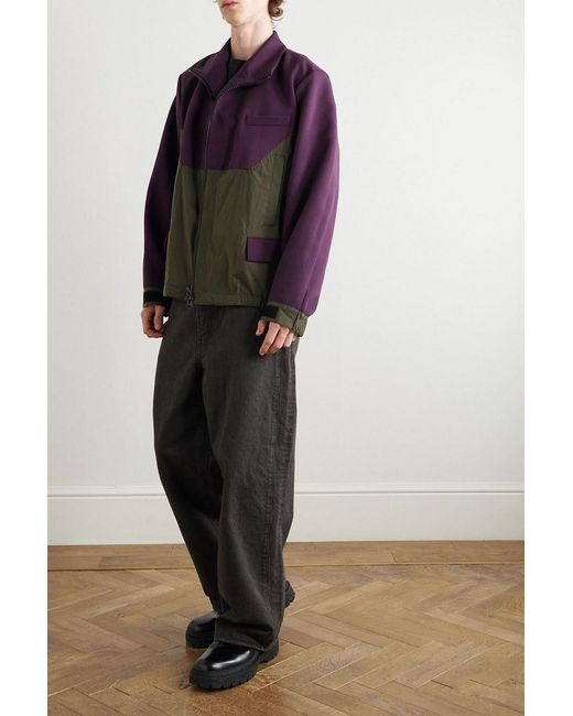 Sacai Purple Two-Tone Jersey And Shell Track Jacket for men