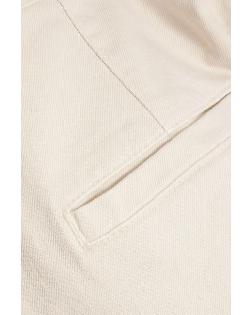 Brunello Cucinelli White Pleated High-rise Straight-leg Jeans