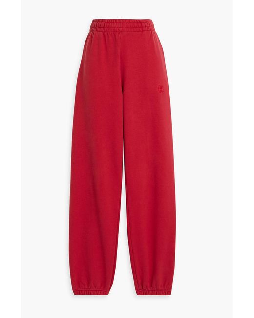 Anine Bing Red Karter Cotton-Blend Fleece Track Pants