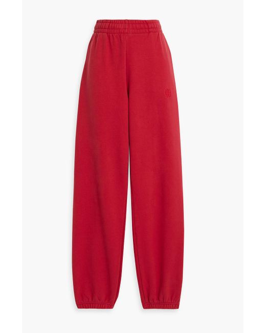 Anine Bing Red Karter Cotton-Blend Fleece Track Pants