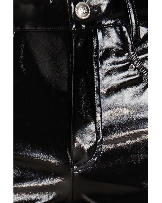Maje Black Faux Patent-leather Straight-leg Pants