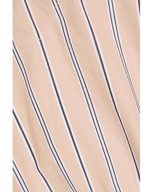 Rag & Bone White Fiona Cropped Striped Cotton-Poplin Top