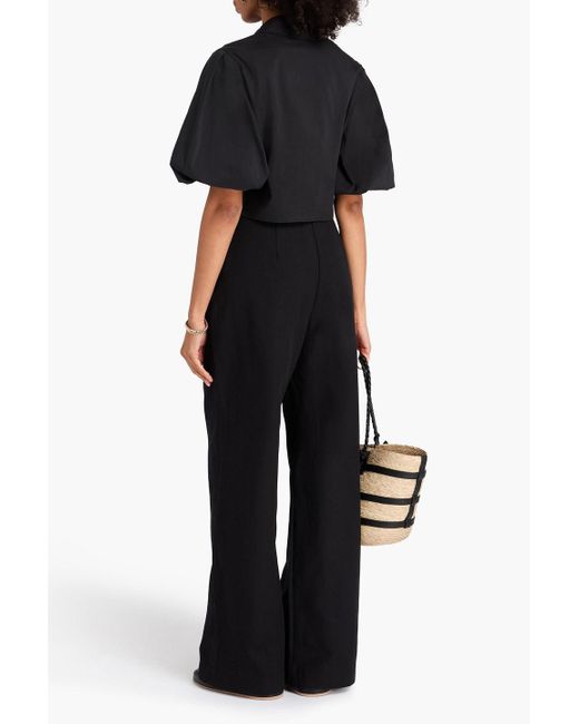 Farm Rio Black Hose mit weitem bein aus faille mit falten