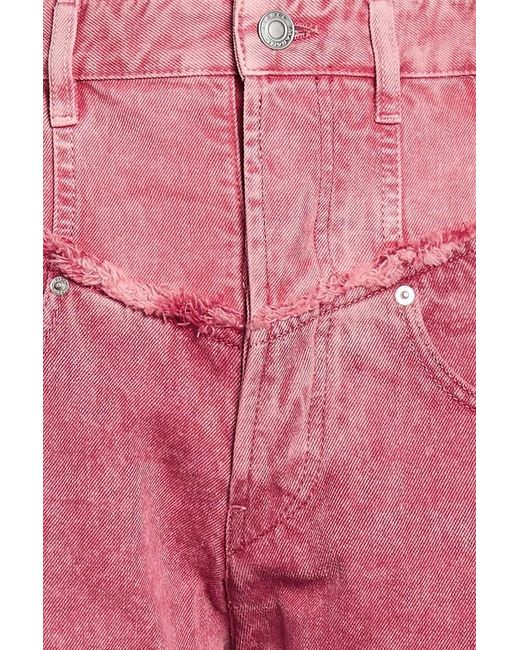 Isabel Marant Pink Noemie Acid-wash High-rise Straight-leg Jeans