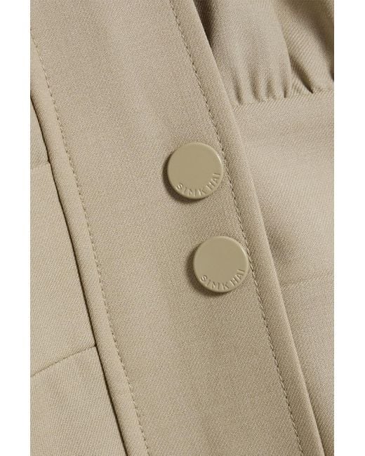 Jonathan Simkhai Natural Crissy Wool-Blend Twill Mini Shirt Dress