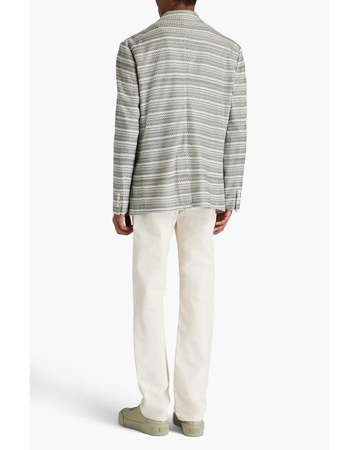 Missoni Gray Crochet-knit Blazer for men