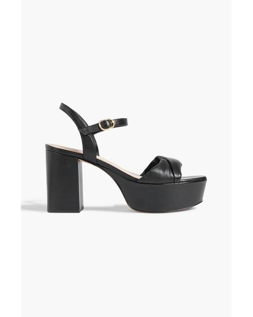 Stuart Weitzman Black Everly Leather Platform Sandals