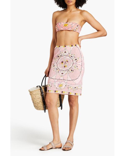 Emilio Pucci Pink Printed Jersey Skirt