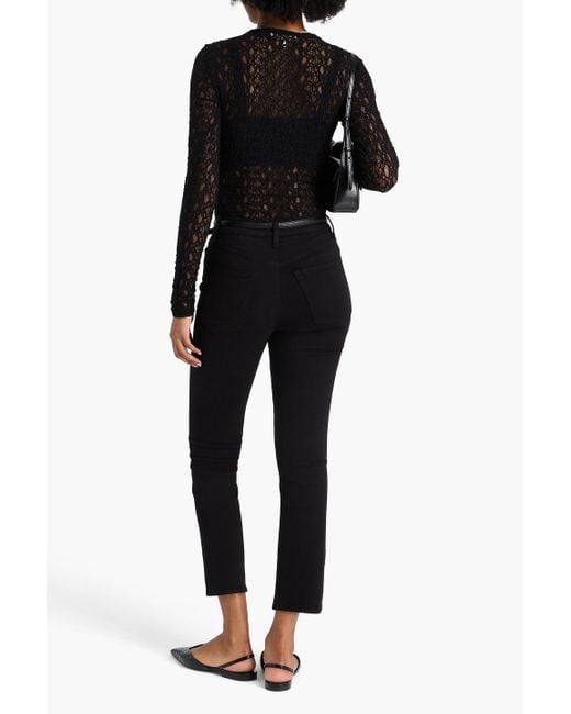 FRAME Black Hoch sitzende jeans "le high straight" mit geradem bein