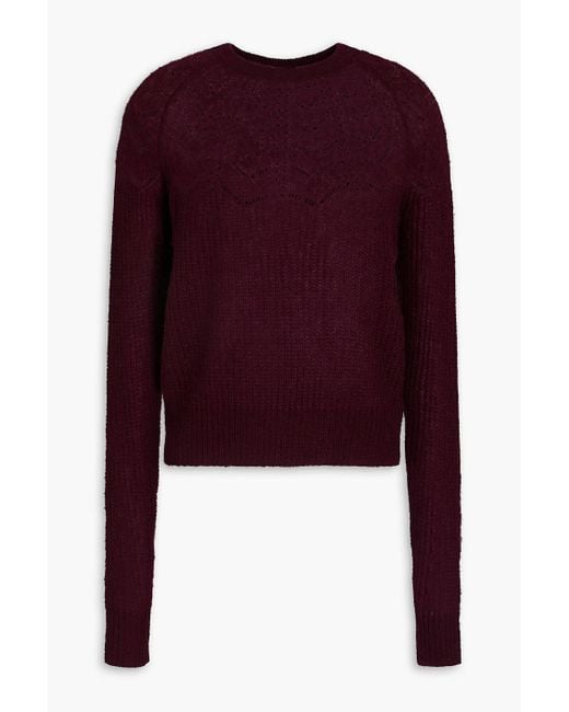 Autumn Cashmere Red Pointelle-knit Cashmere And Silk-blend Sweater