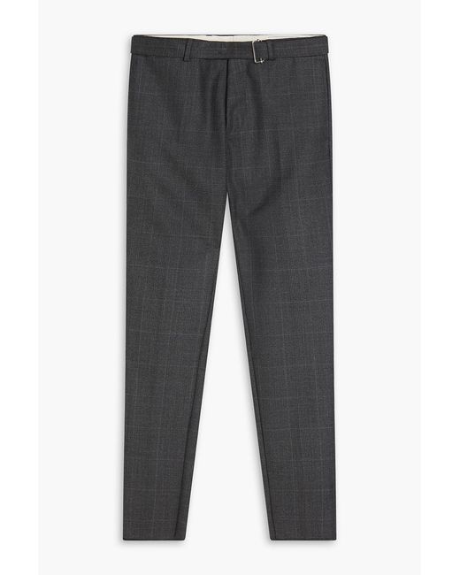 Officine Generale Gray Belted Prince Of Wales Checked Wool Pants for men