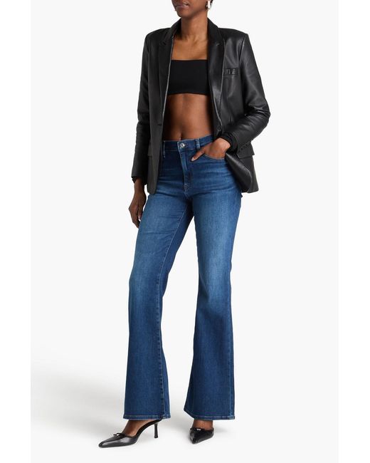 FRAME Blue The Icon Long Mid-Rise Flared Jeans
