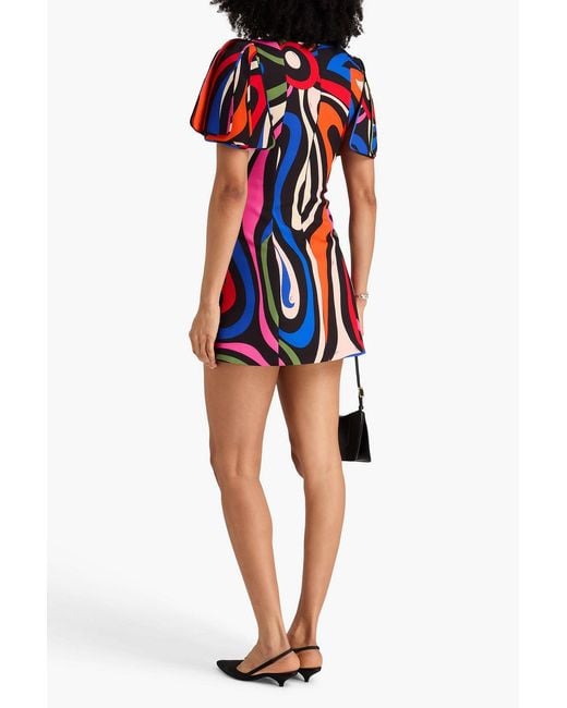 Emilio Pucci Red Printed Crepe Mini Dress