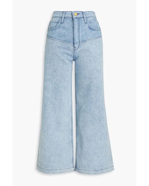 Triarchy Blue Lone Ranger Cropped High-rise Wide-leg Jeans