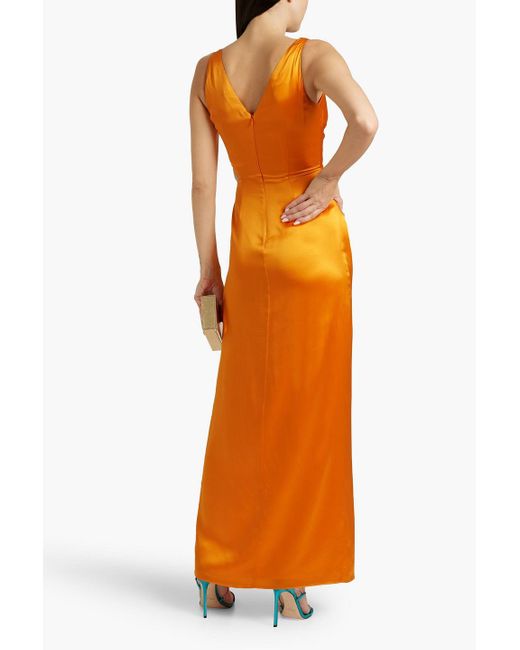 Nicholas Orange Silvina Twisted Cutout Silk-satin Gown