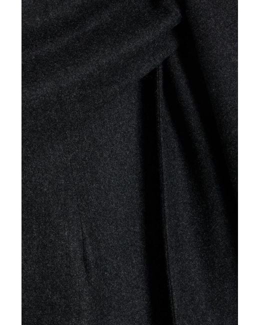 Max Mara Black Arsenio Tie-Front Wool-Blend Felt Wide-Leg Pants