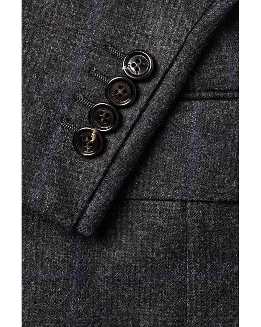 Dunhill Black Prince Of Wales Checked Wool Suit Jacket for men