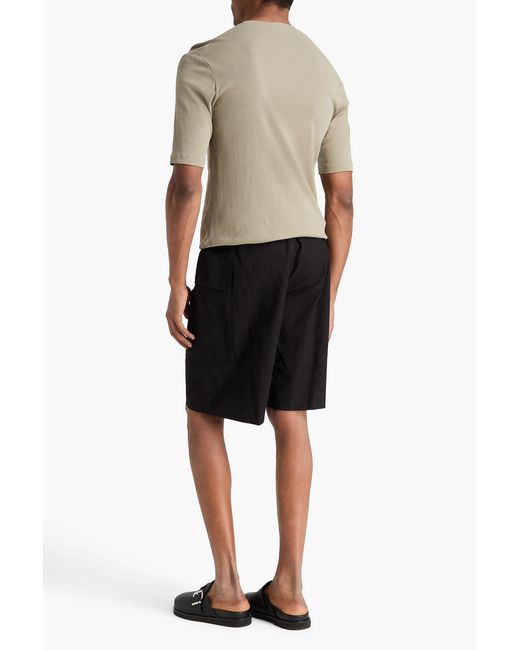 Jil Sander Black Cotton-Poplin Cargo Shorts for men