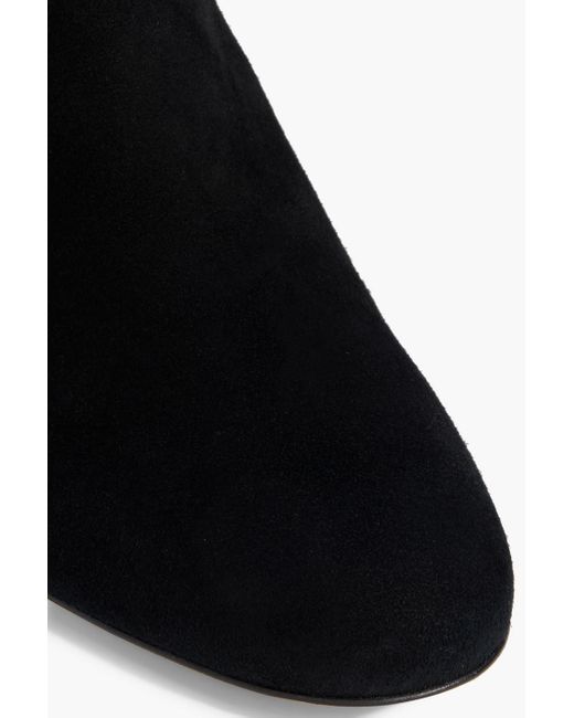Stuart Weitzman Black Sofia 50 Suede Ankle Boots