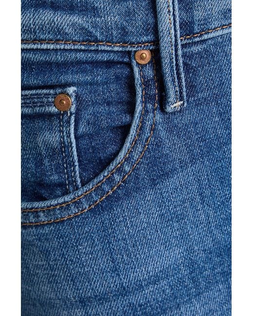 Mother Blue Insider High-Rise Bootcut Jeans