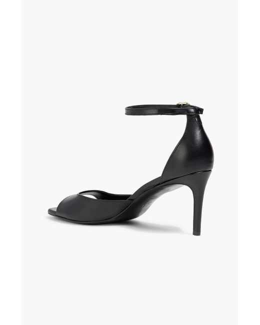 Stuart Weitzman Black 75 Leather Sandals