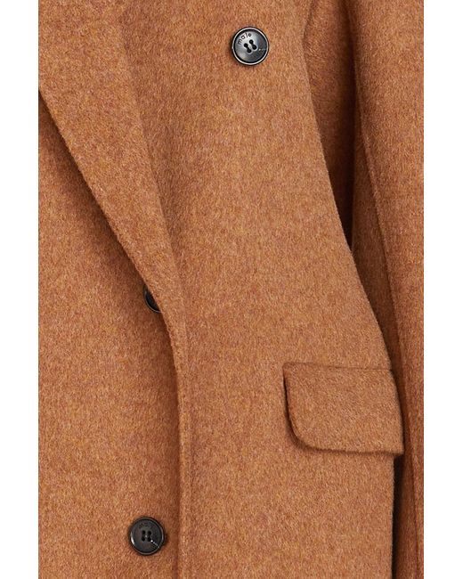 Maje Brown Galarita Double-breasted Wool-blend Felt Coat