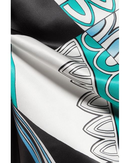 MSGM Black Printed Satin Top