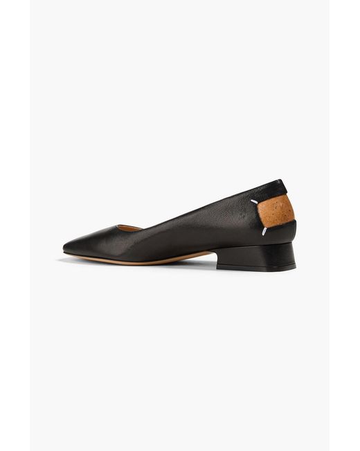 Maison Margiela Black Four Stitches Décortiqué Leather Ballet Flats
