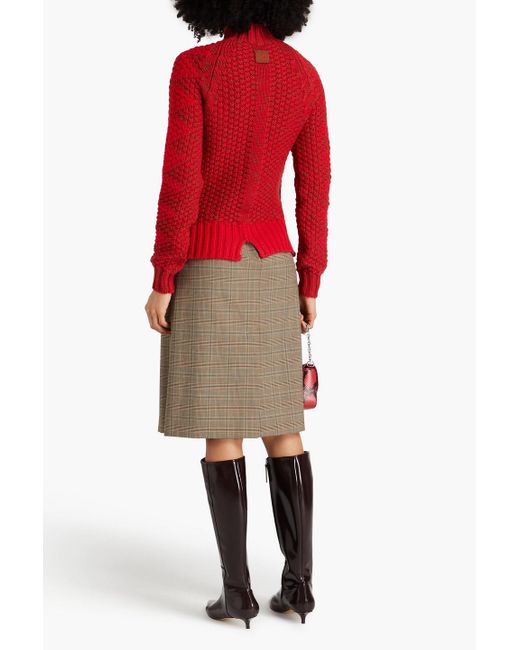 Victoria Beckham Red Wool Turtleneck Sweater