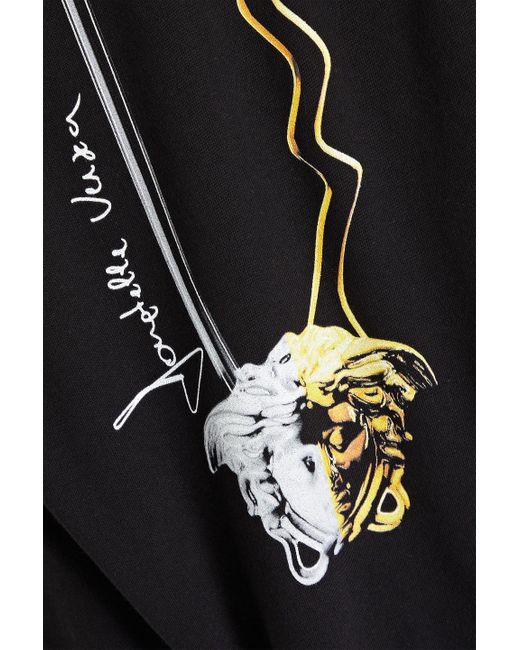 Versace Sweatshirt aus baumwollfrottee mit print in Black für Herren