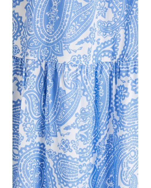 Heidi Klein Blue Cape Mala Paisley-print Woven Mini Dress