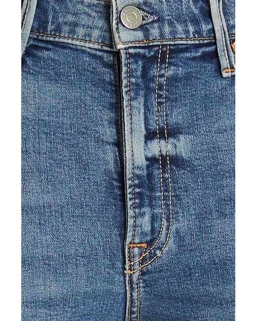 GRLFRND Blue Kendall Distressed High-rise Skinny Jeans