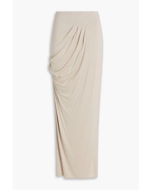 Entire studios White Draped Jersey Maxi Pencil Skirt