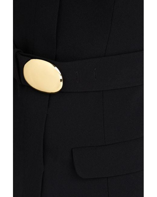 Nicholas Black Remi Strapless Wrap-effect Crepe Mini Dress