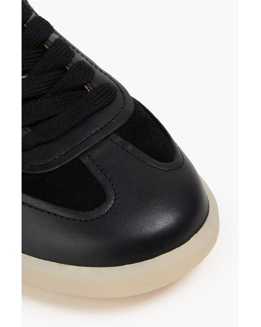 Vince Black Oasis Suede And Leather Sneakers